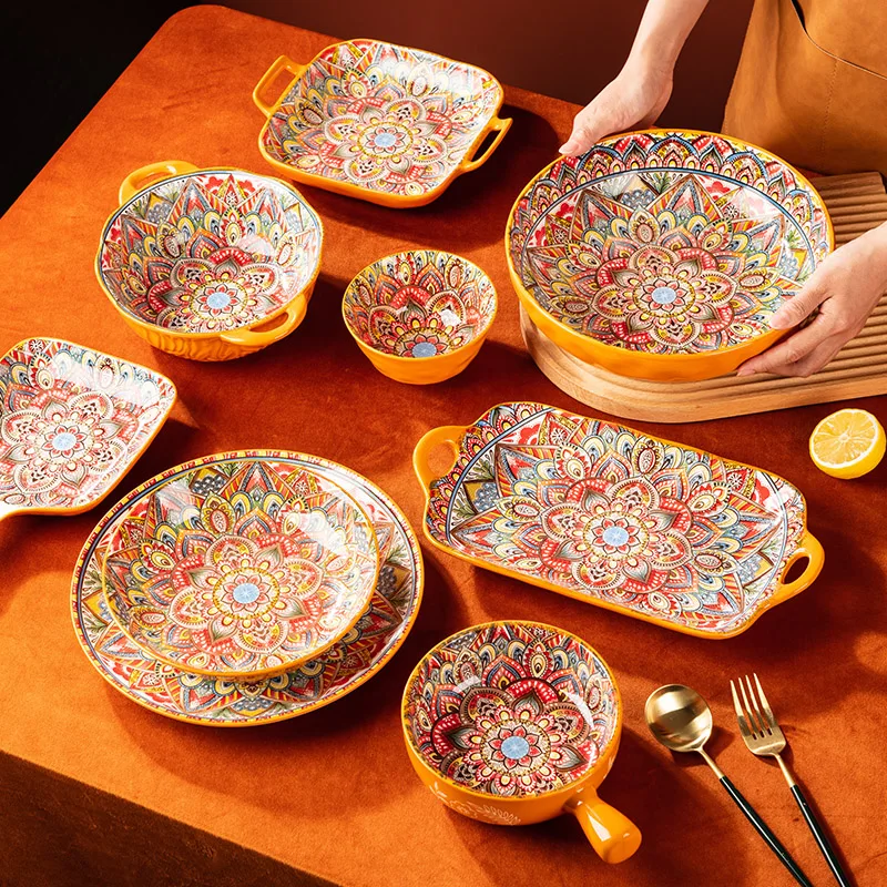 Meal Prep Bowl - Household Ceramic Plates, Double Ear Noodle