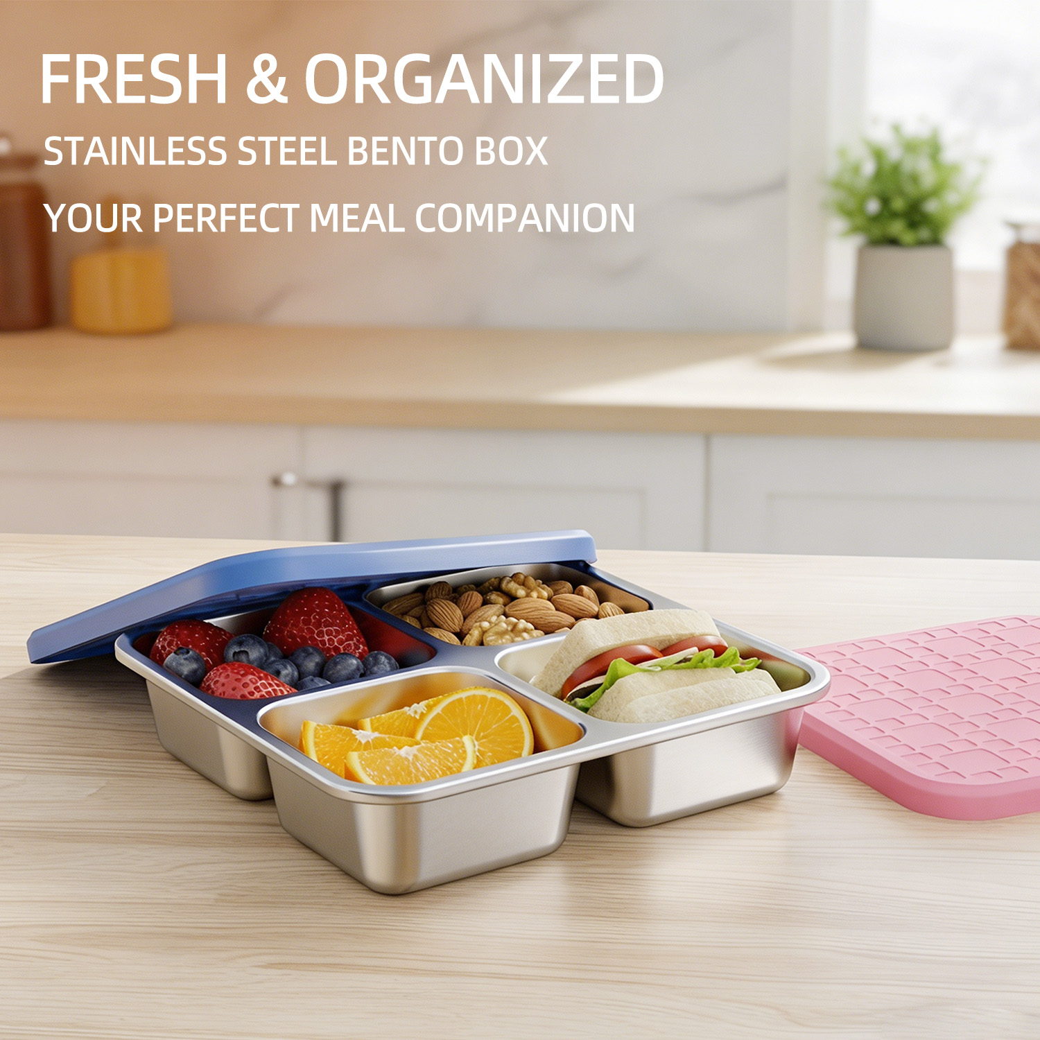 Meal Prep Bowl - 304 Stainless Steel Divided Lunch Container