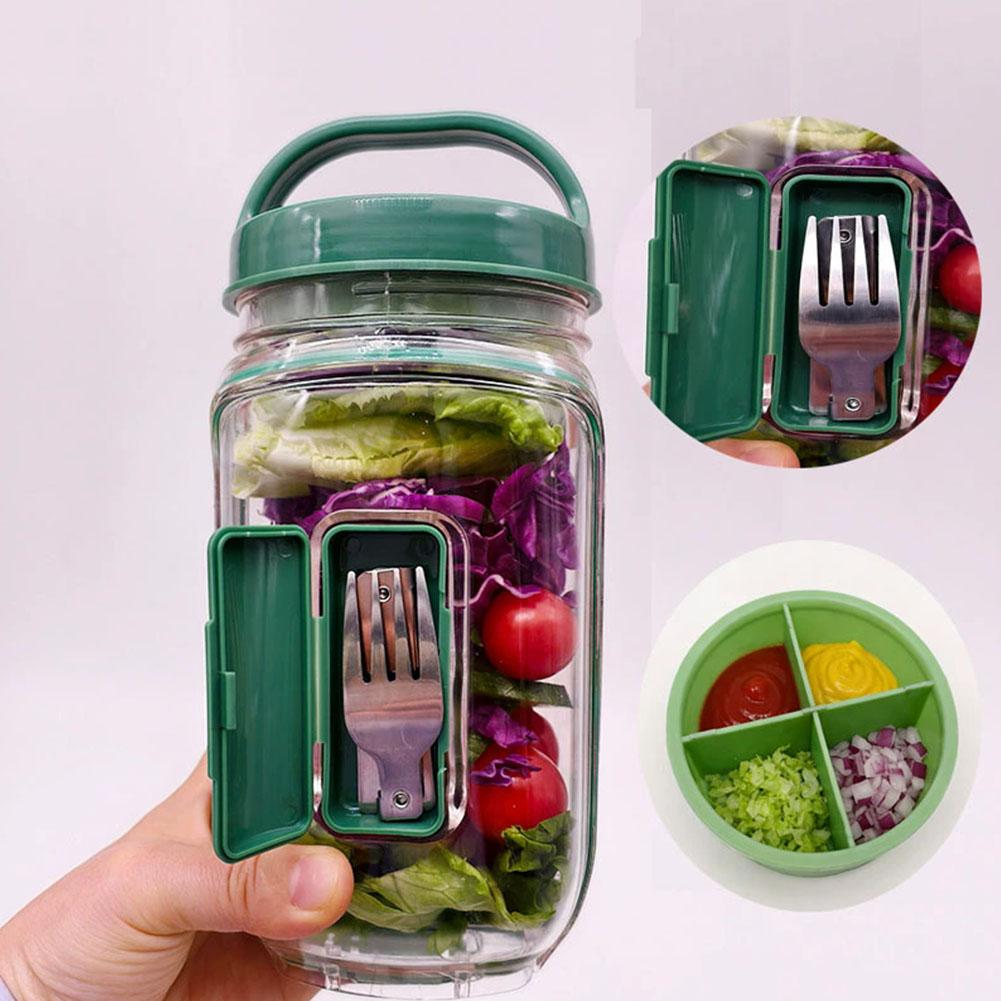 Portable Salad Container Jar w - Meal Prep Jar Salad review and price