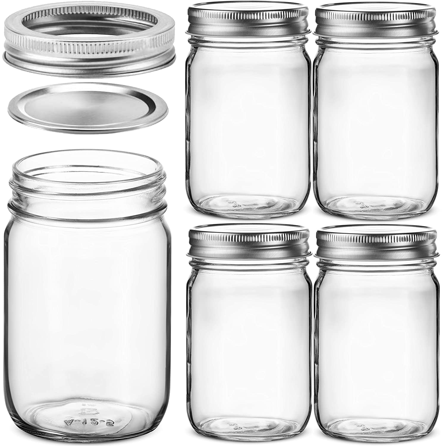 4pcs 450ml Glass Regular Mouth - Meal Prep Jar Salad review and price