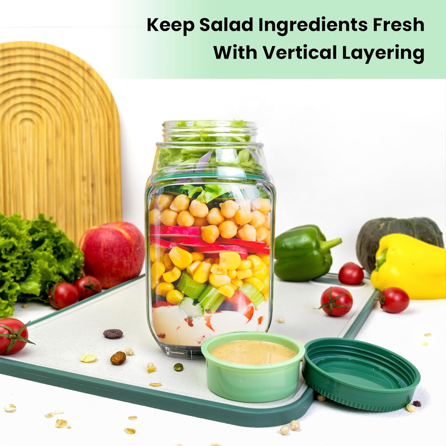 2-Pack 34oz Salad Jar Containe - Meal Prep Jar Salad review and price