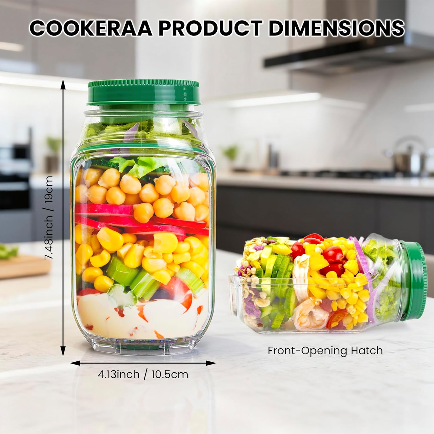 2-Pack 34oz Salad Jar Containe - Meal Prep Jar Salad review and price