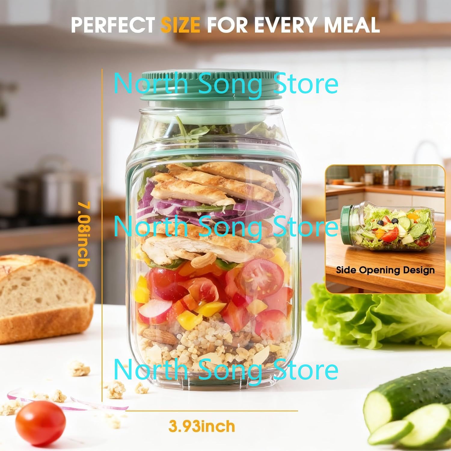 2026 NewSide-Opening Salad Mas - Meal Prep Jar Salad review and price