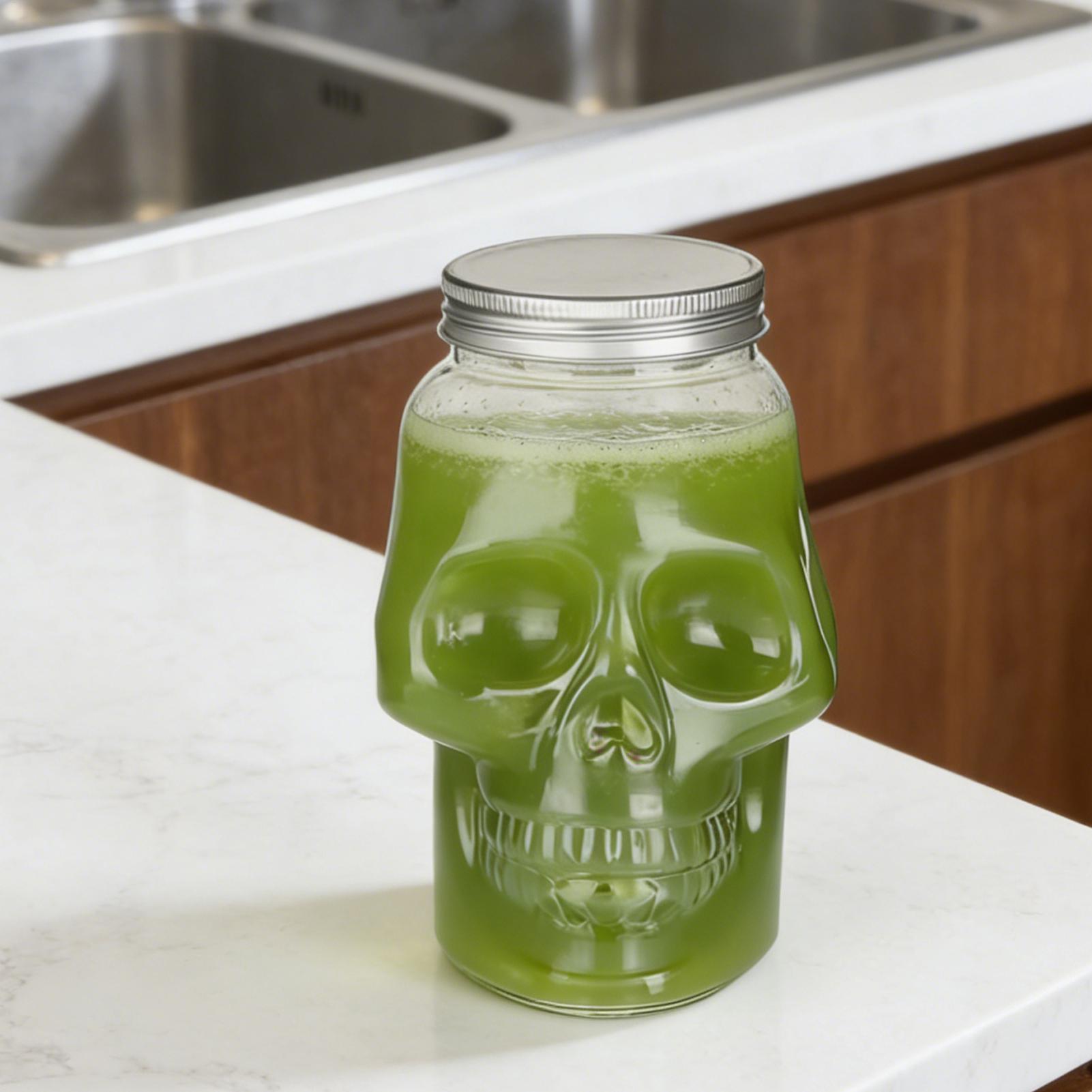 Transparent Skull Jars with Li - Meal Prep Jar Salad review and price