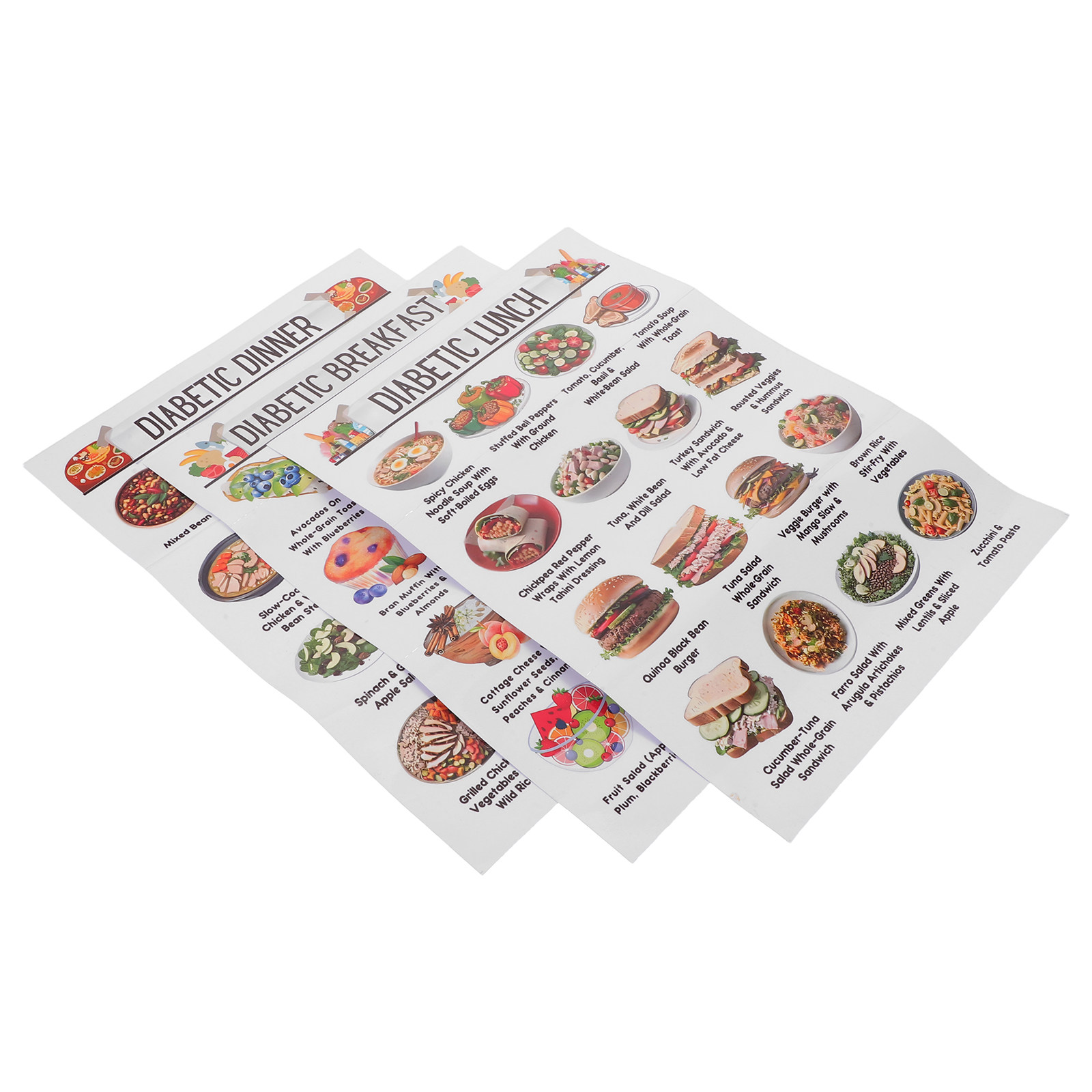 3Pcs Diabetic Grocery Chart Pr - Meal Prep Diet review and price