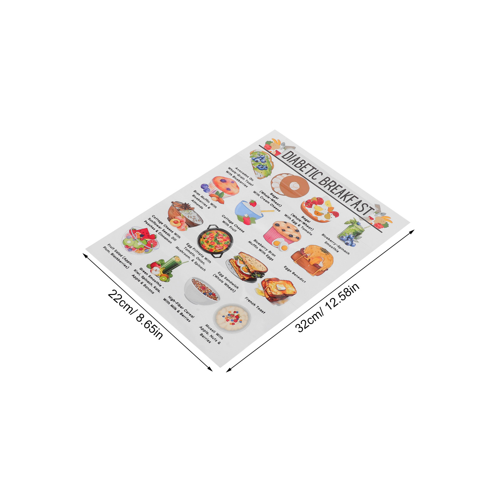 3Pcs Diabetic Grocery Chart Pr - Meal Prep Diet review and price