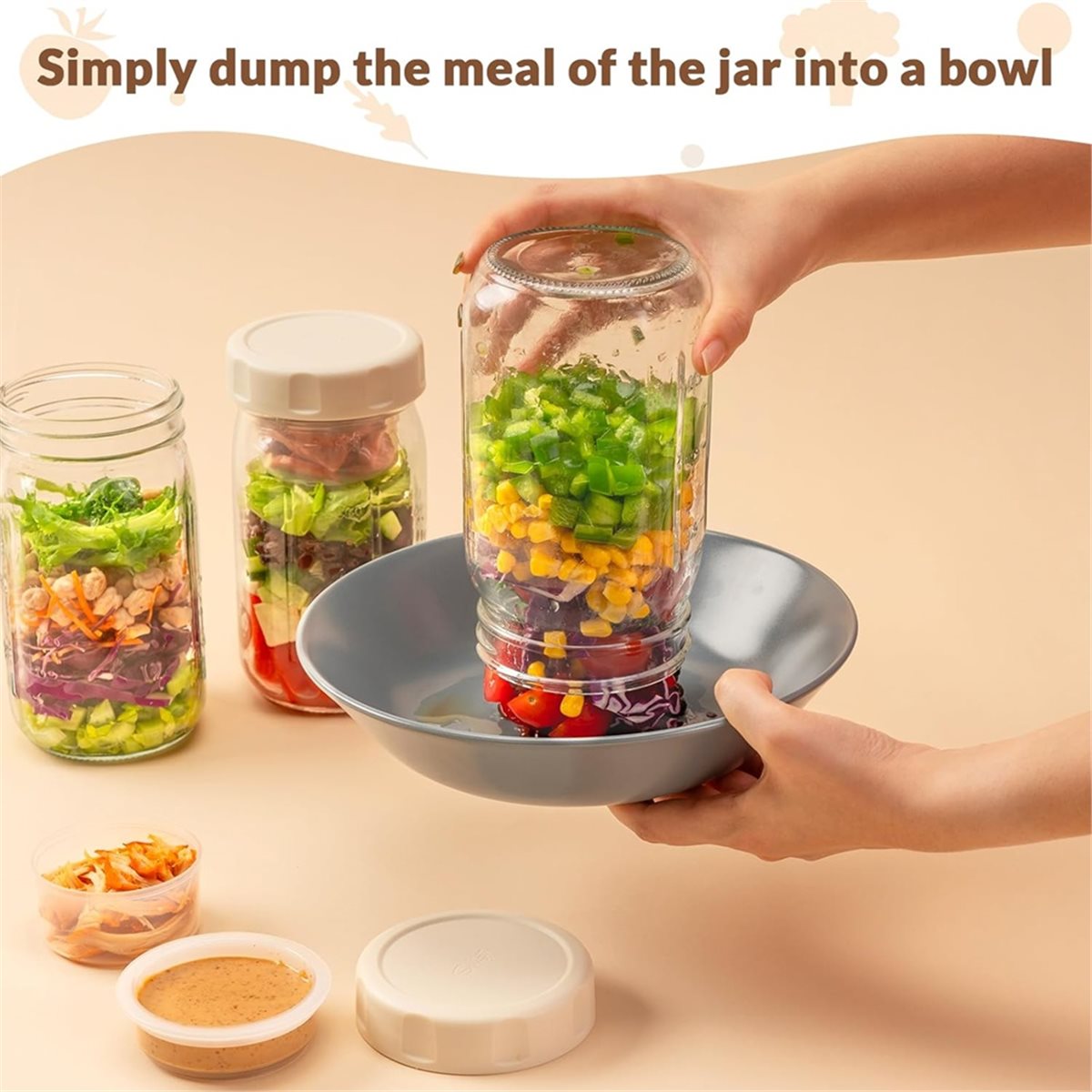 A67T NEW 4 Pack Glass Salad Ja - Meal Prep Jar Salad review and price