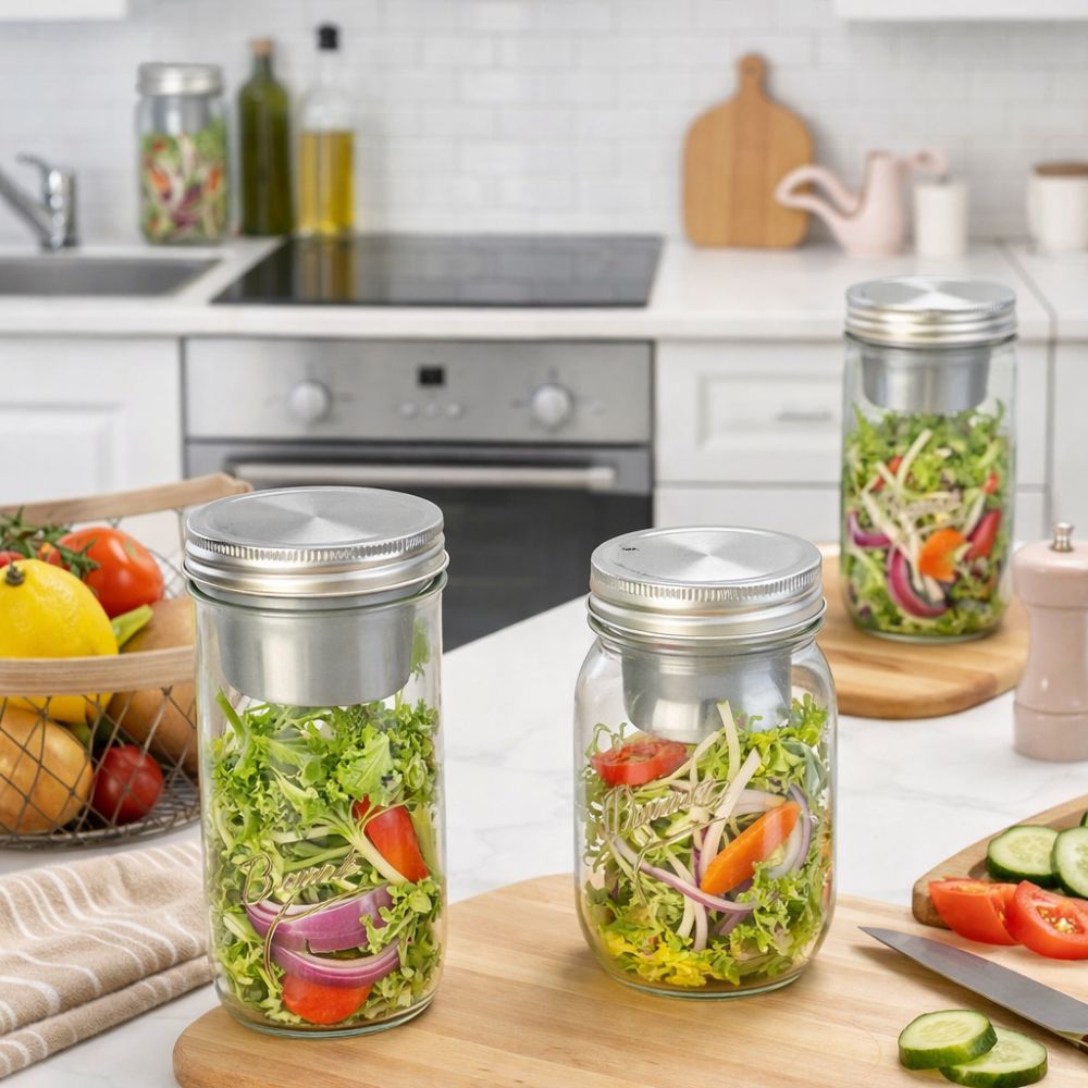 16/24 Oz Salad Glass Jars Wide - Meal Prep Jar Salad review and price