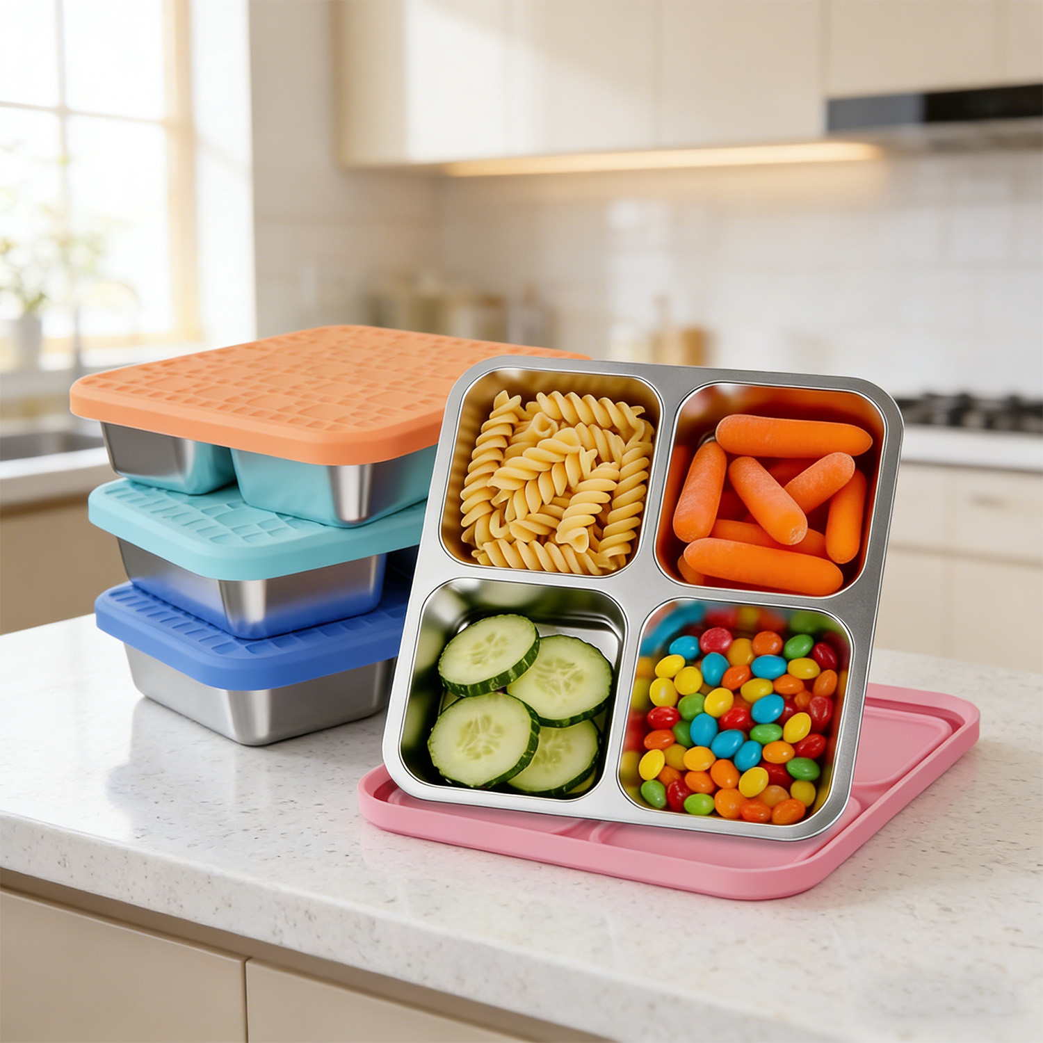 304 Stainless Steel Divided Lu - Meal Prep Bowl review and price