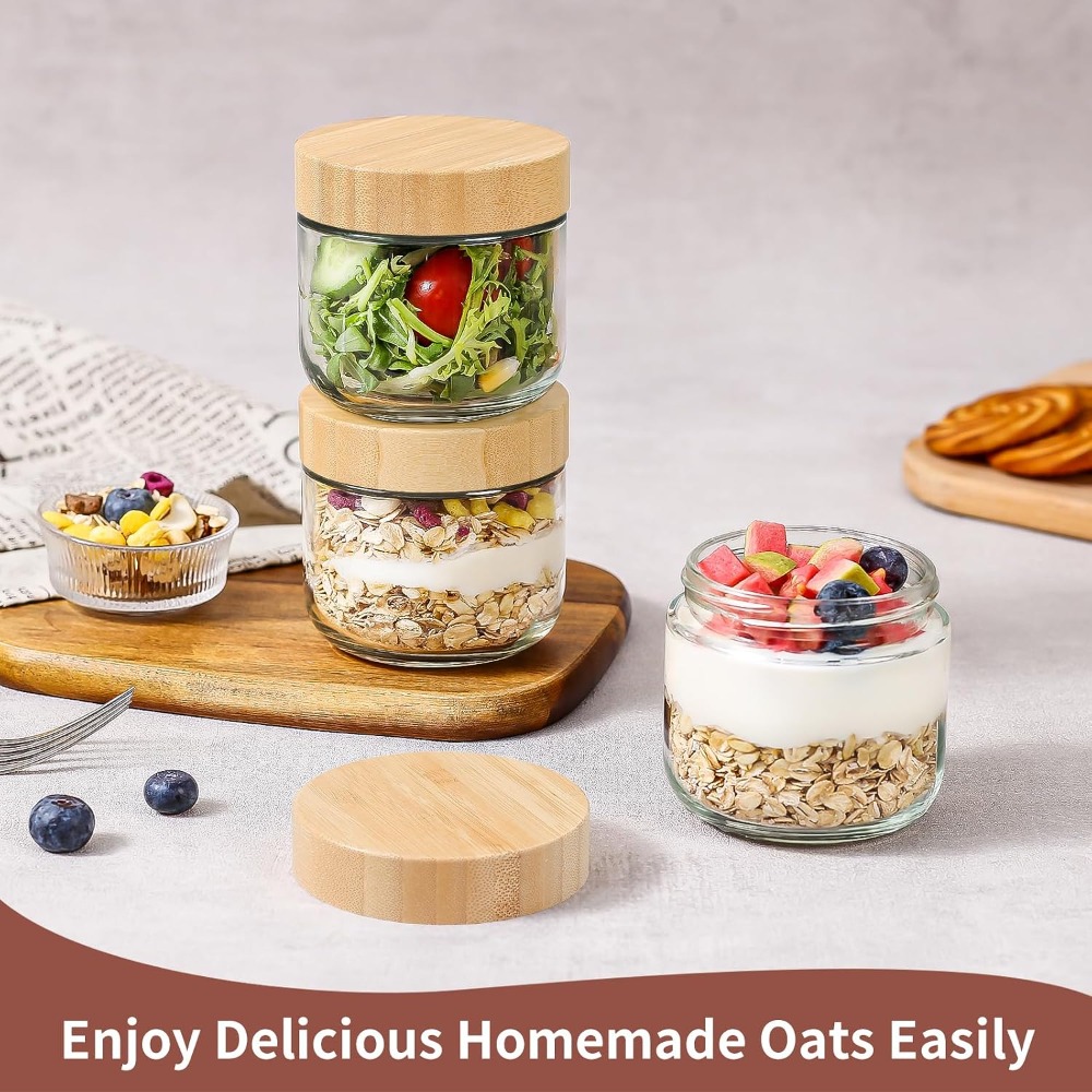 10 Oz Overnight Oats Container - Meal Prep Jar Salad review and price